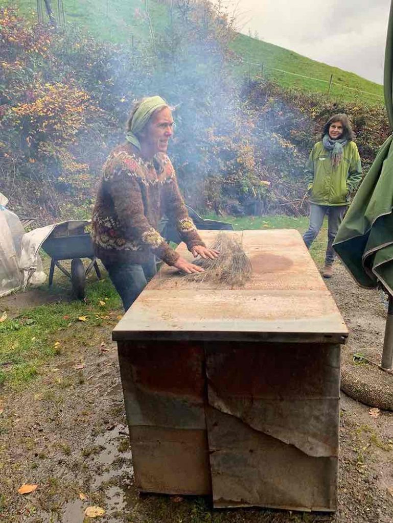 Flachsanbau Flachsdarre